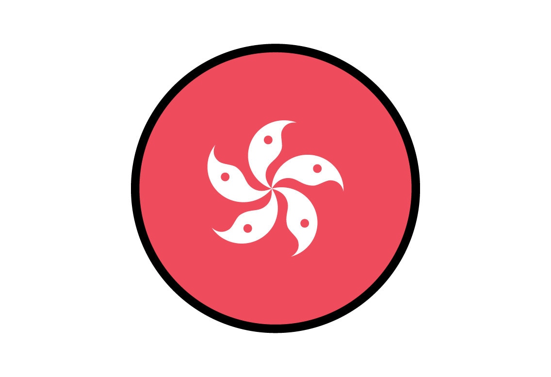 Hong Kong Flag Circle Sticker Decal