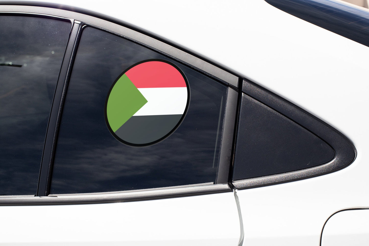 Sudan Flag Circle Sticker Decal