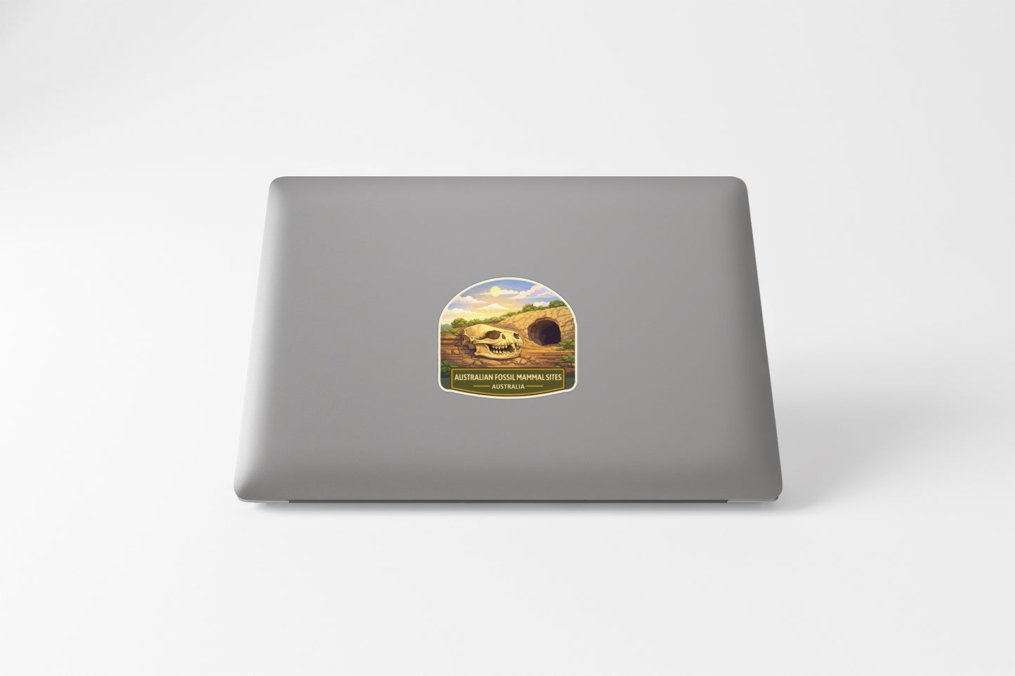 a sticker on the back of a laptop.