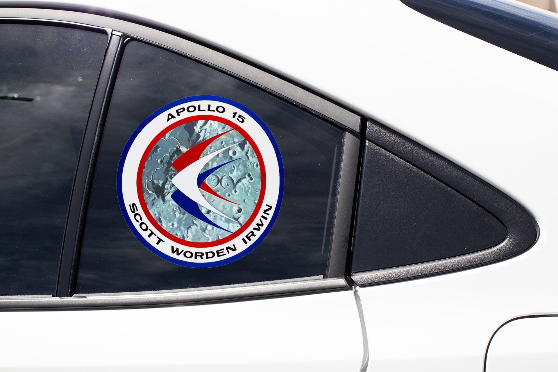 a sticker on the side of a white car