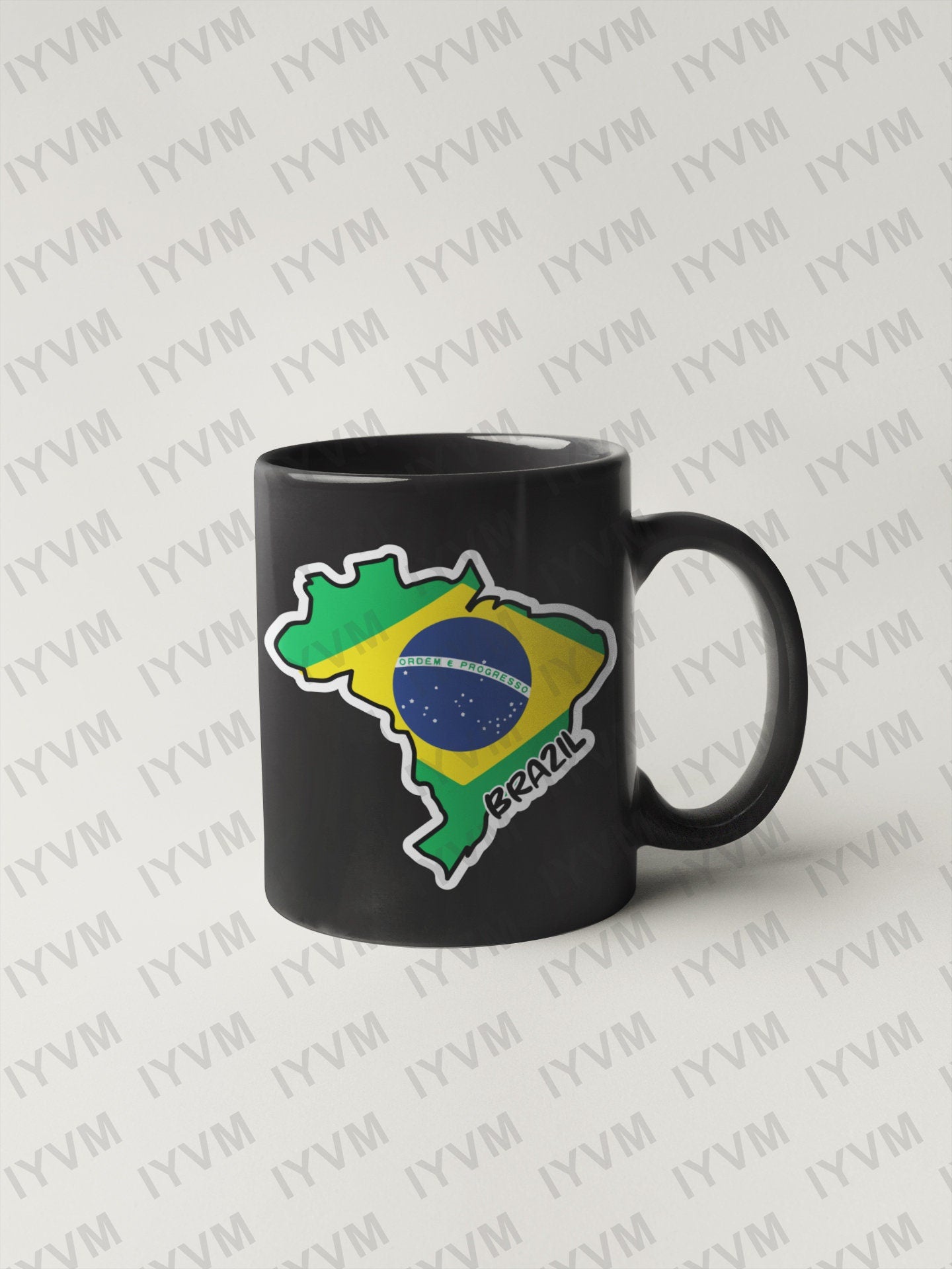 Brazil Map Flag Sticker Decal / Brasília / Federative Republic of Brazil / Brazilian / Brasil / Ordem e Progresso