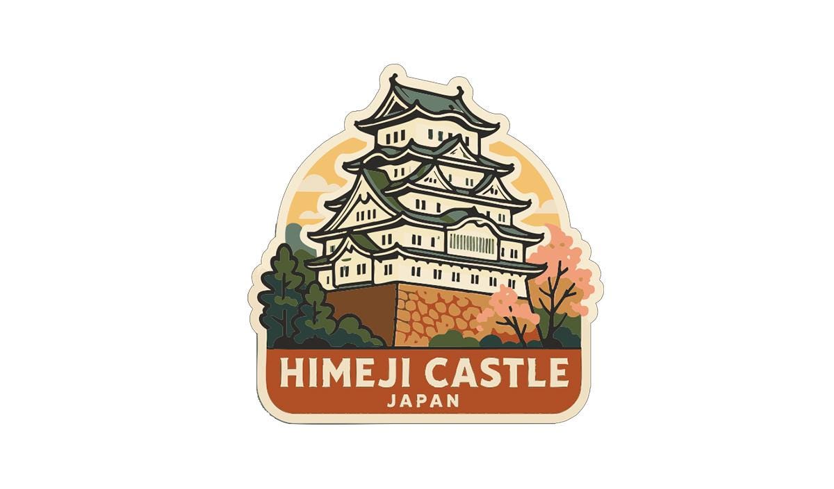 Himeji Castle Japan Iron On Heat Transfer Vinyl HTV Die-Cut Symbolic Landmark
