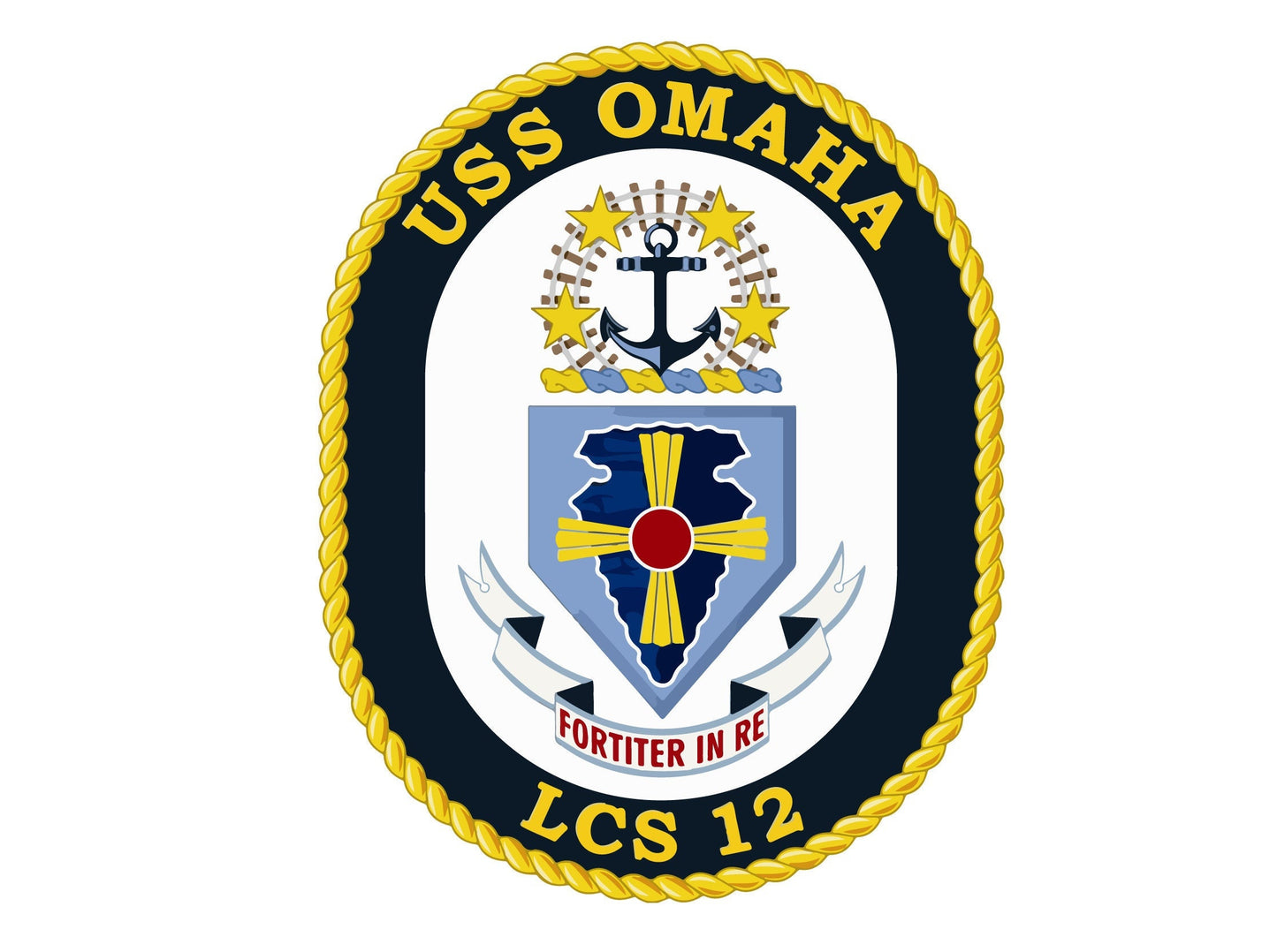 USS Omaha LCS-12 Badge Sticker Decal Independence Class Littoral combat ship Car Sticker Bumper Sticker for Car Emblem