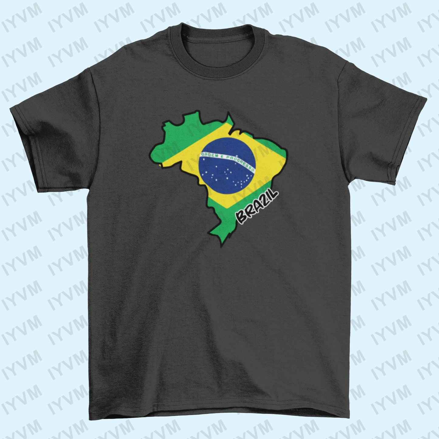 Brazil Map Iron On Heat Transfer Vinyl HTV / Brasília / Federative Republic of Brazil / Brazilian / Brasil / Ordem e Progresso