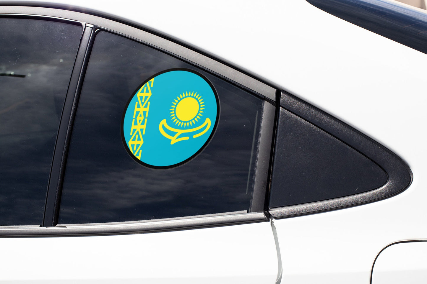 Kazakhstan Flag Circle Sticker Decal