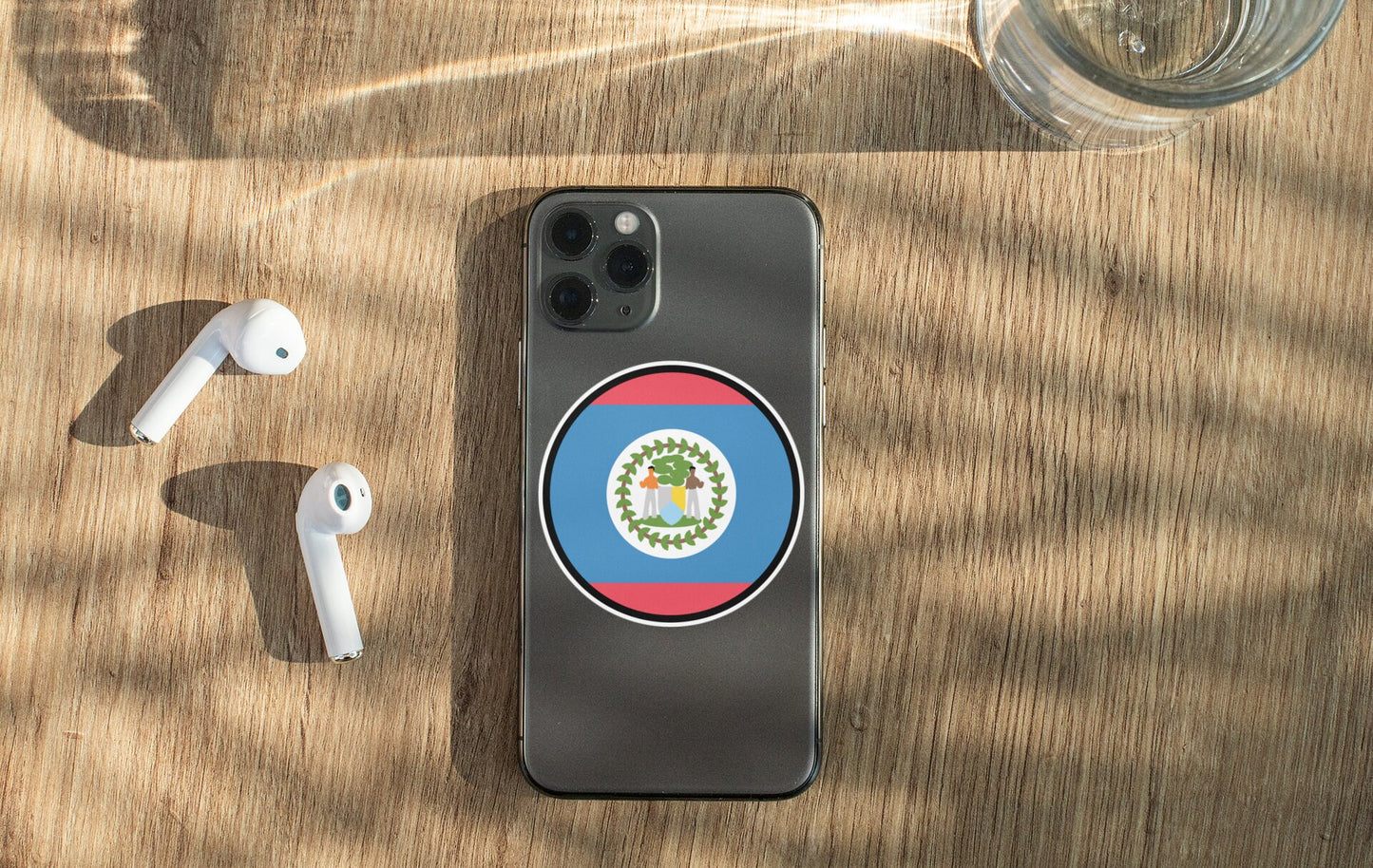 Belize Flag Circle Sticker Decal