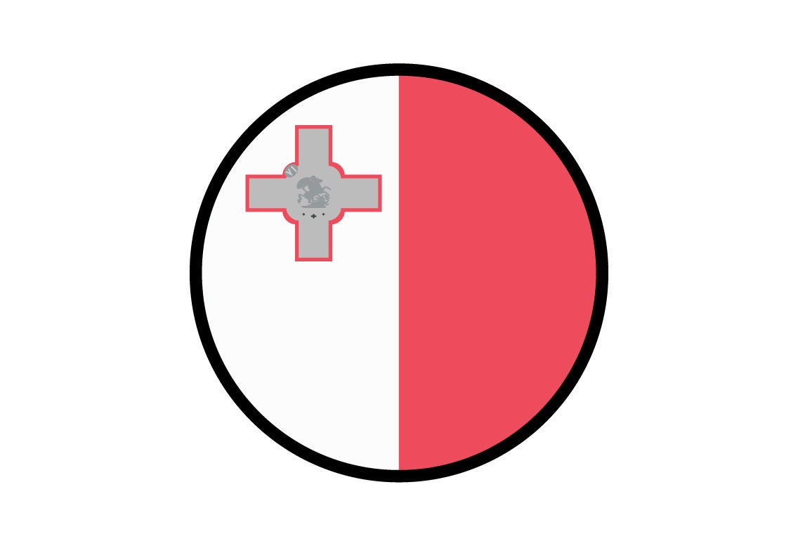 Malta Flag Circle Sticker Decal