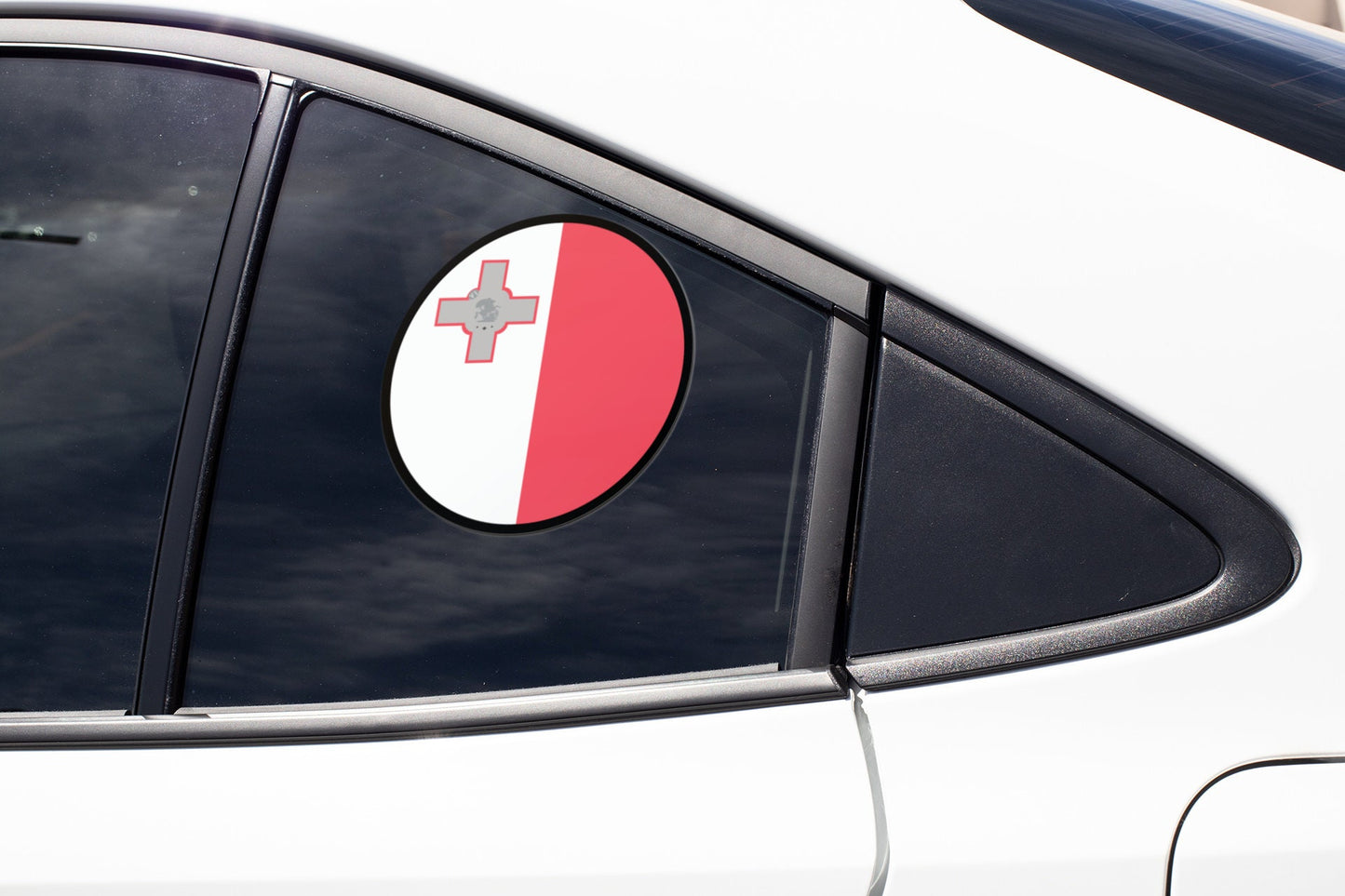 Malta Flag Circle Sticker Decal