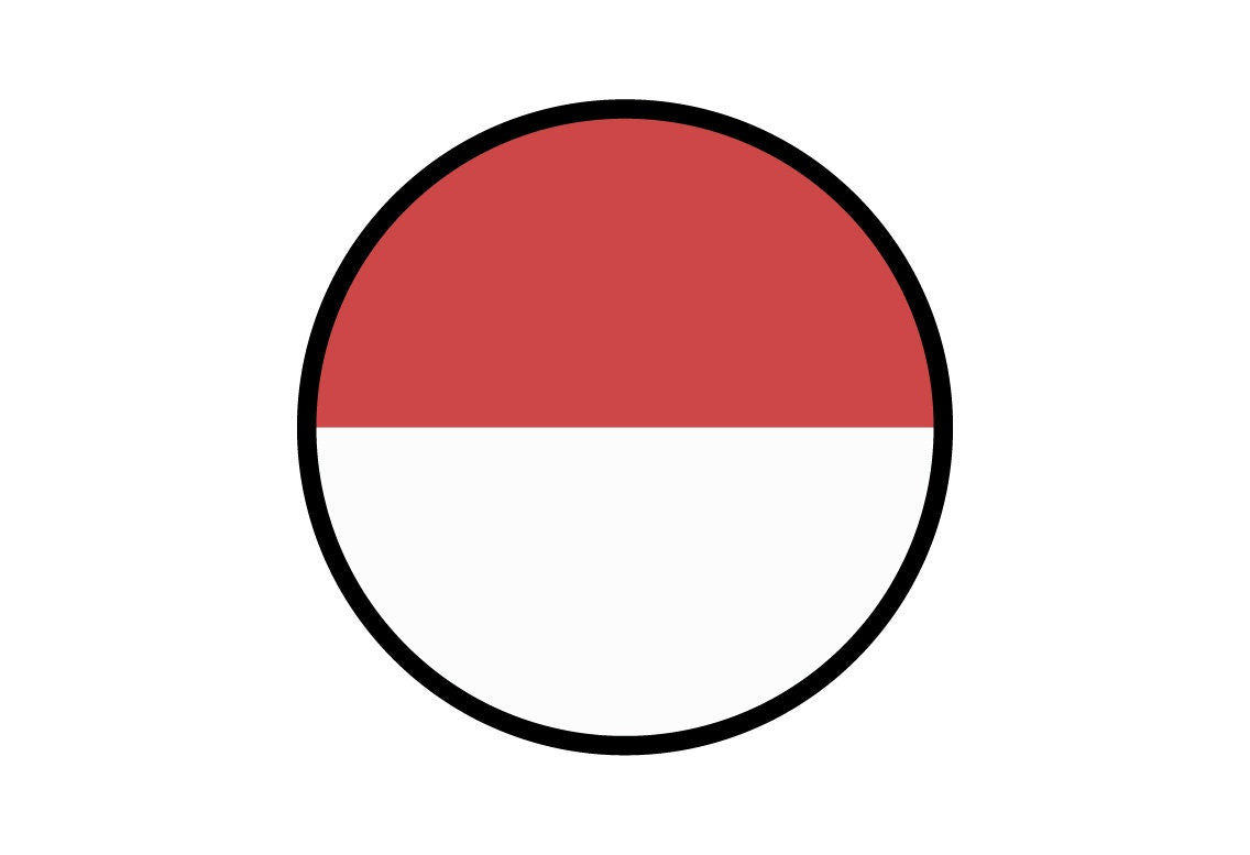 Monaco Flag Circle Sticker Decal