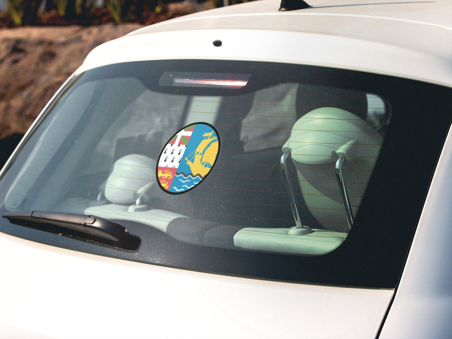 Saint Pierre and Miquelon Flag Circle Sticker Decal