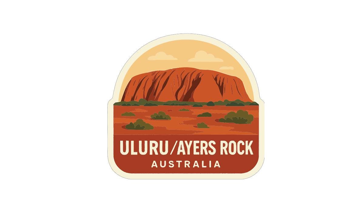 Uluru Ayers Rock Australia Iron On Heat Transfer Vinyl HTV Die-Cut Symbolic