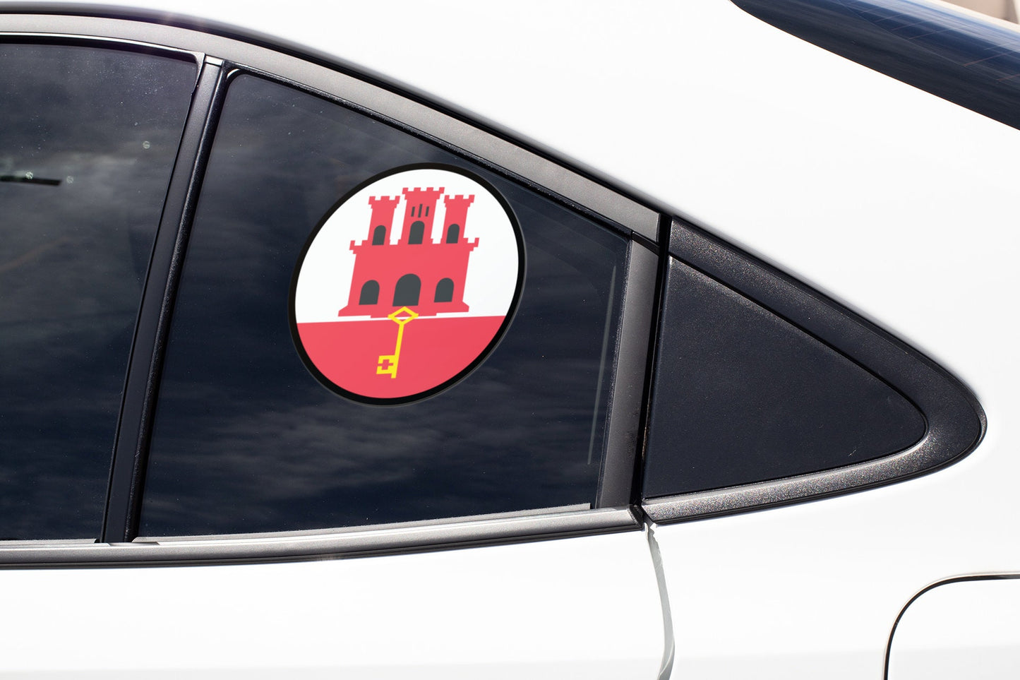 Gibraltar Flag Circle Sticker Decal