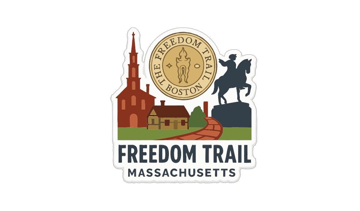 Freedom Trail Massachusetts Iron On Heat Transfer Vinyl HTV Die-Cut Symbolic