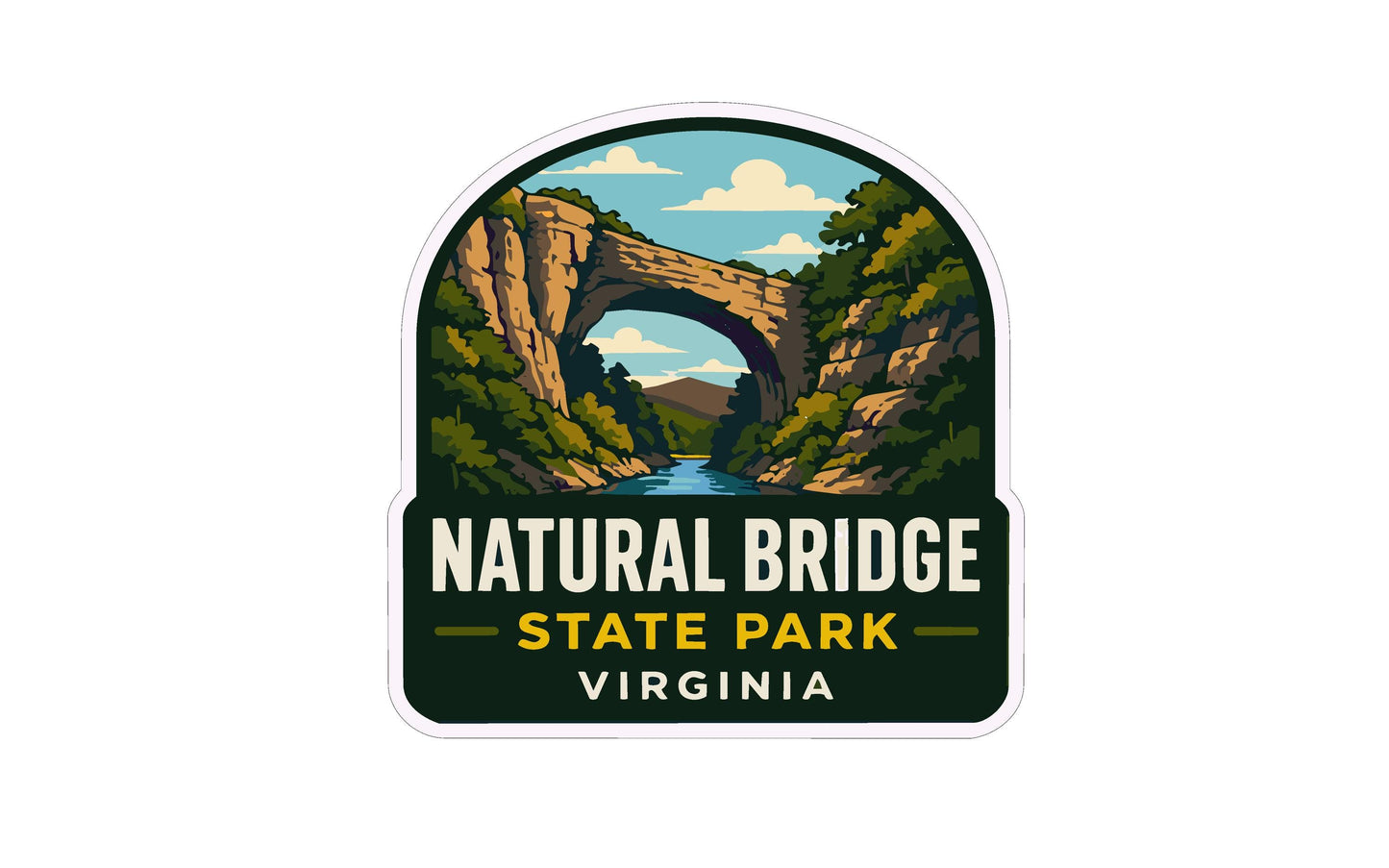 a sticker or logo for Natural Bridge State Park in Virginia.