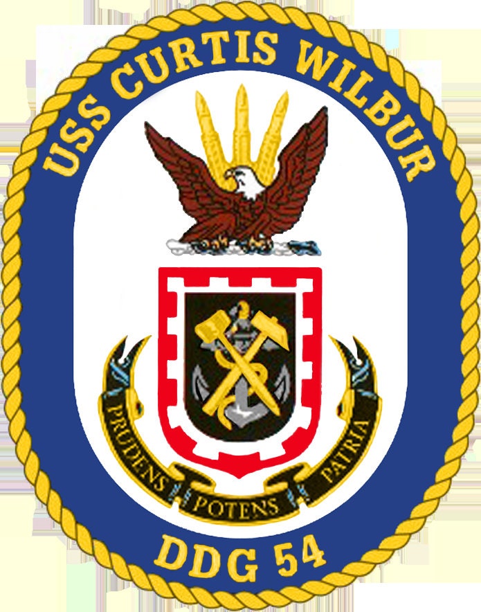 USS Curtis Wilbur DDG-54 Badge Iron On Heat Transfer Vinyl HTV Arleigh Burke Class Destroyer