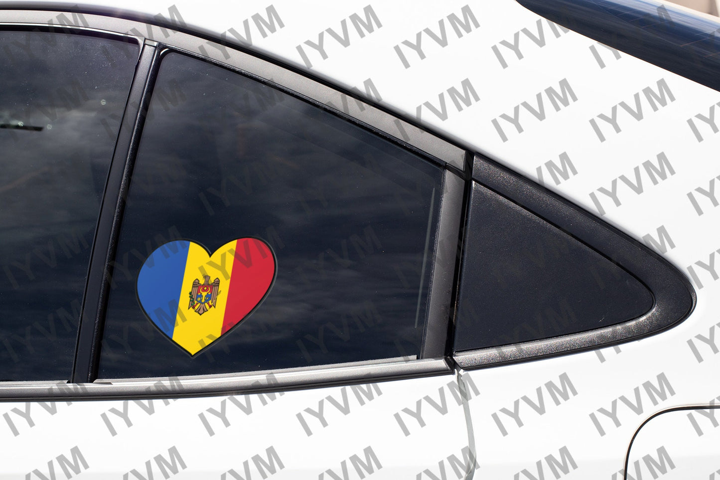 Moldova Flag Heart Sticker Decal / Republic of Moldova / Republica Moldova / Chișinău / Moldovan