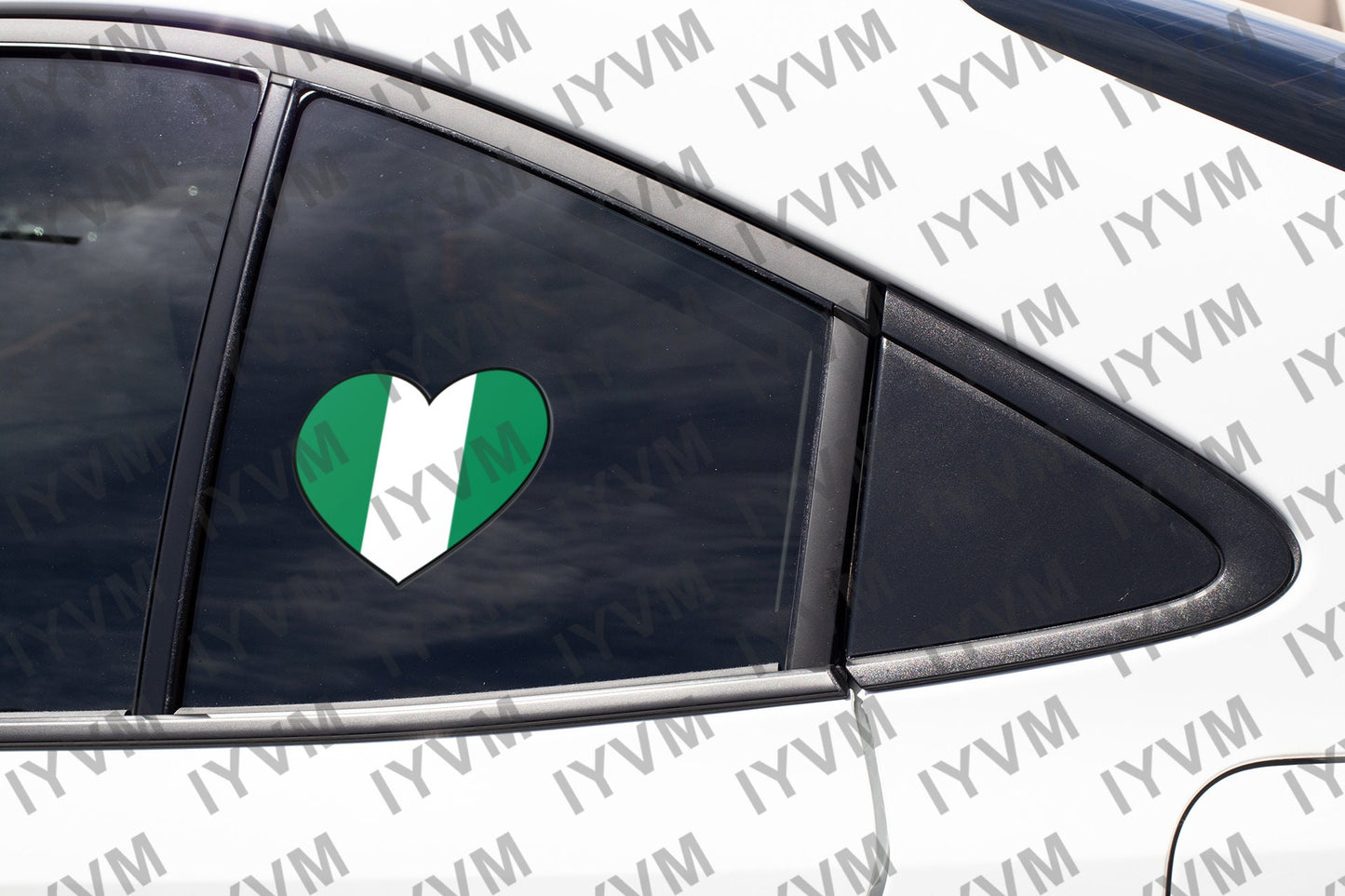 Nigeria Flag Heart Sticker Decal / Federal Republic of Nigeria / Unity and Faith, Peace and Progress / Abuja / Jamhuriyar Tarayyar Najeriya