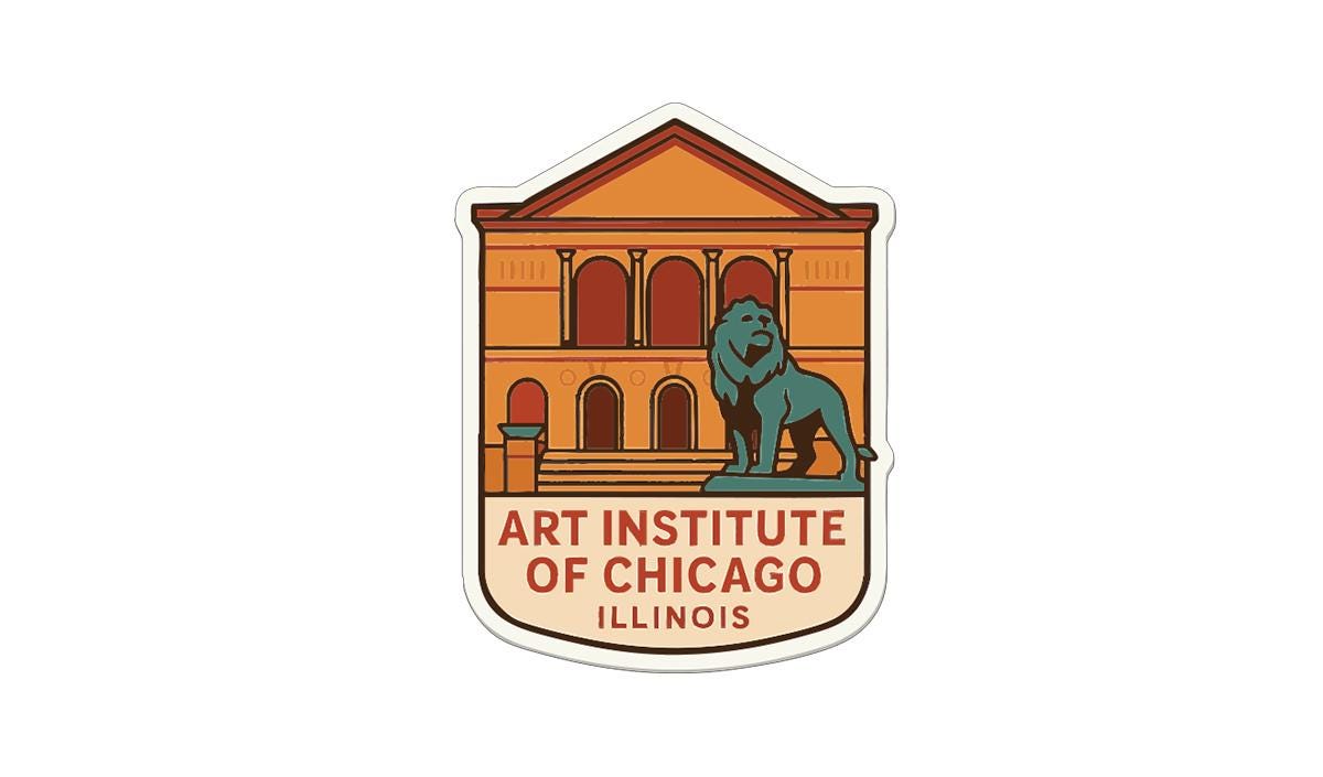 a logo for the Art Institute of Chicago, Illinois.
