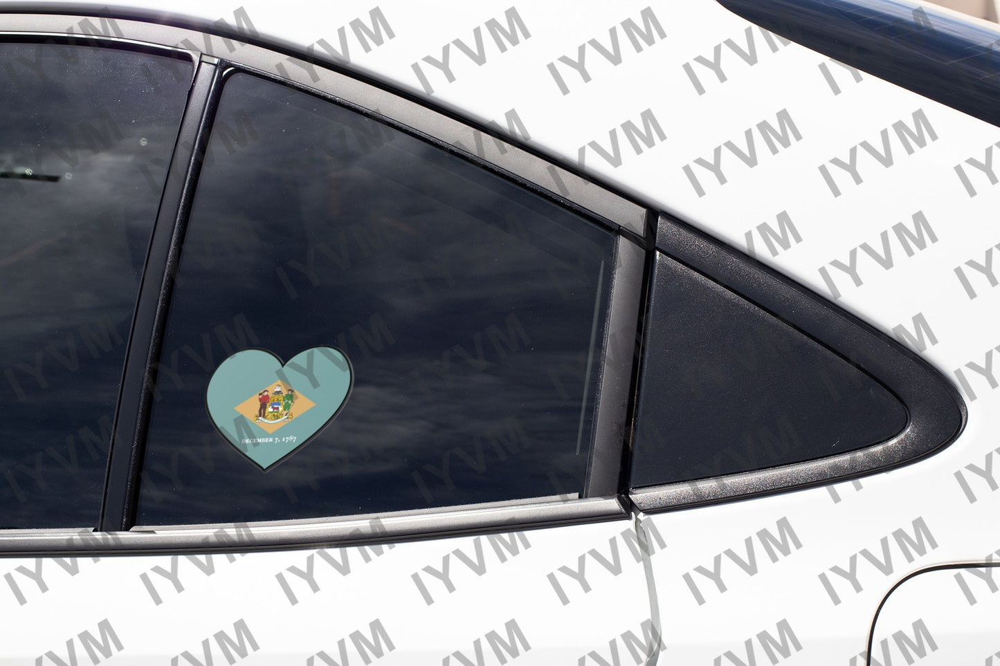 State of Delaware Flag Heart Sticker Decal  USA Delaware State  Dover  The First State  Chemical Capital of the World  Corporate Capital