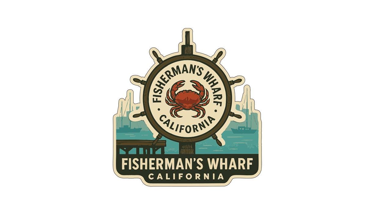 Fisherman’s Wharf California Iron On Heat Transfer Vinyl HTV Die-Cut Symbolic