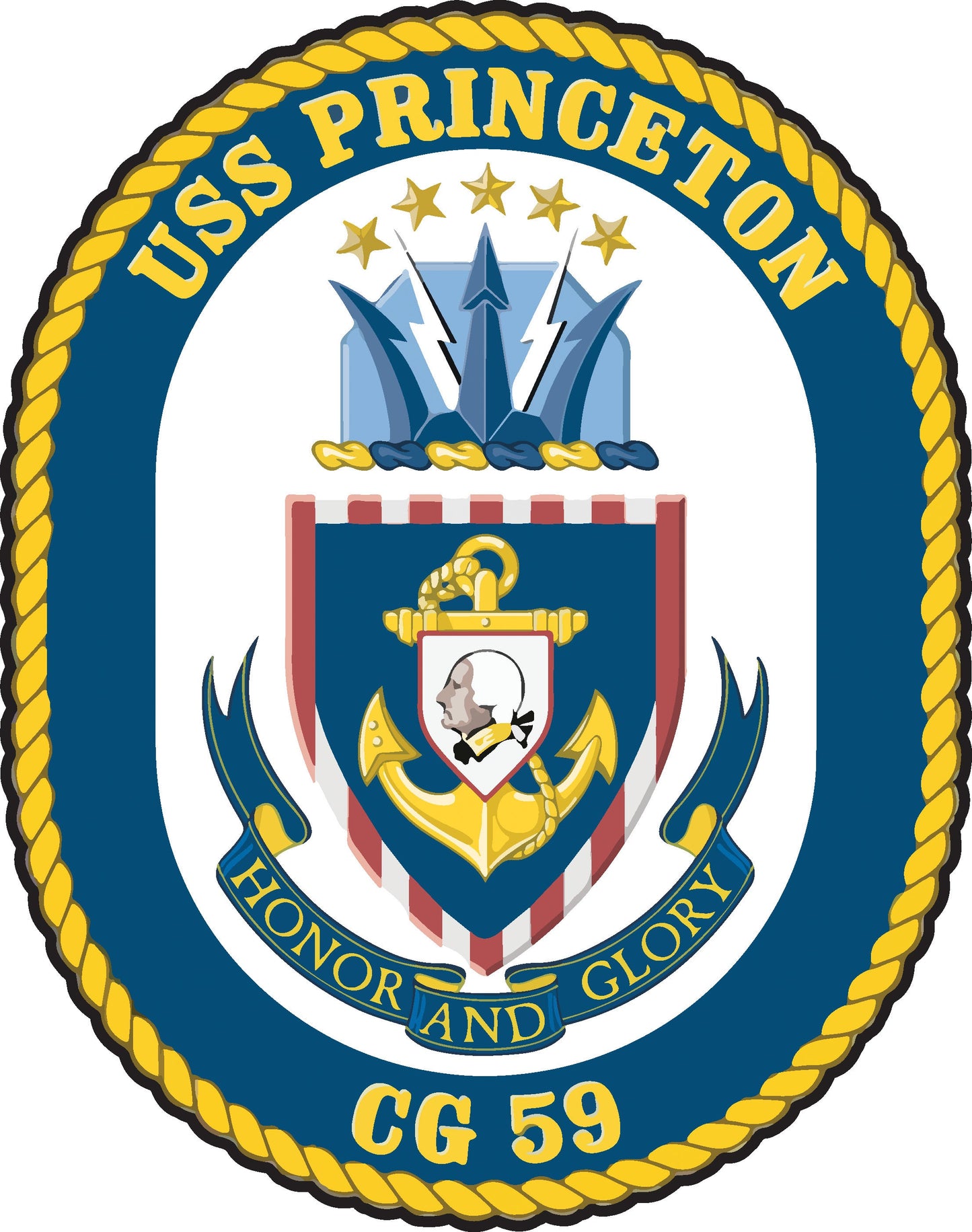 USS Princeton CG-59 Badge Iron On Heat Transfer Vinyl HTV Ticonderoga Class Cruiser