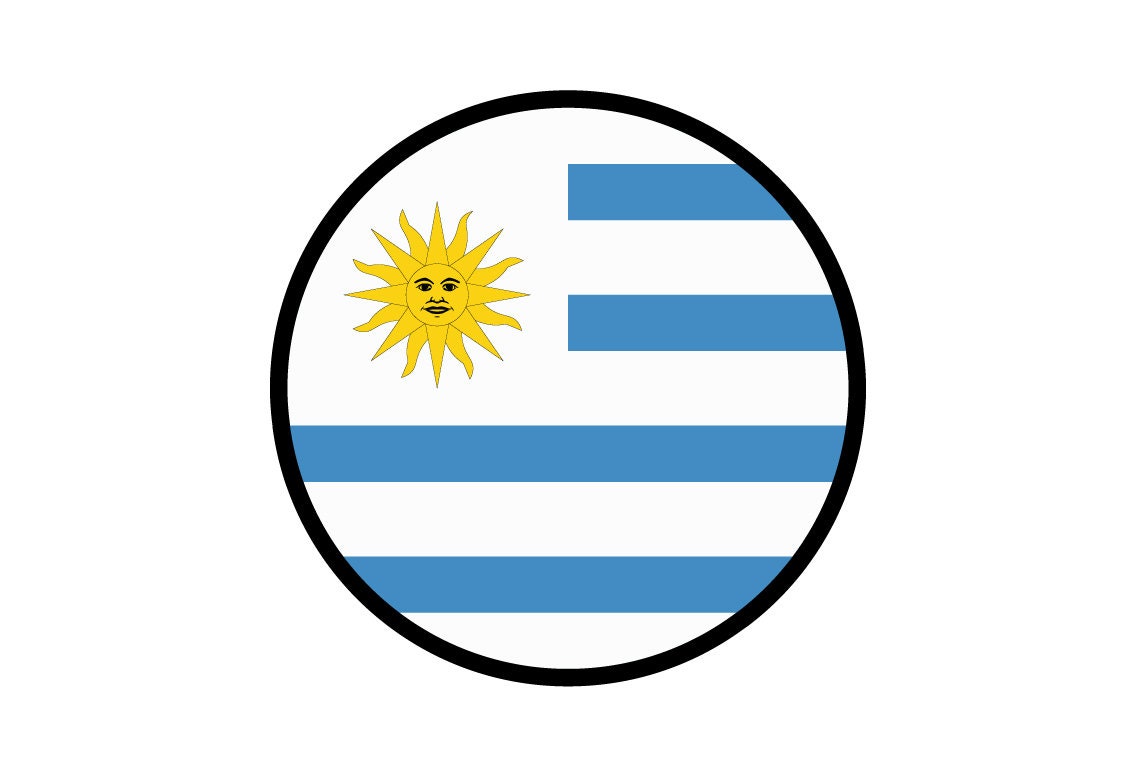 Uruguay Flag Circle Sticker Decal