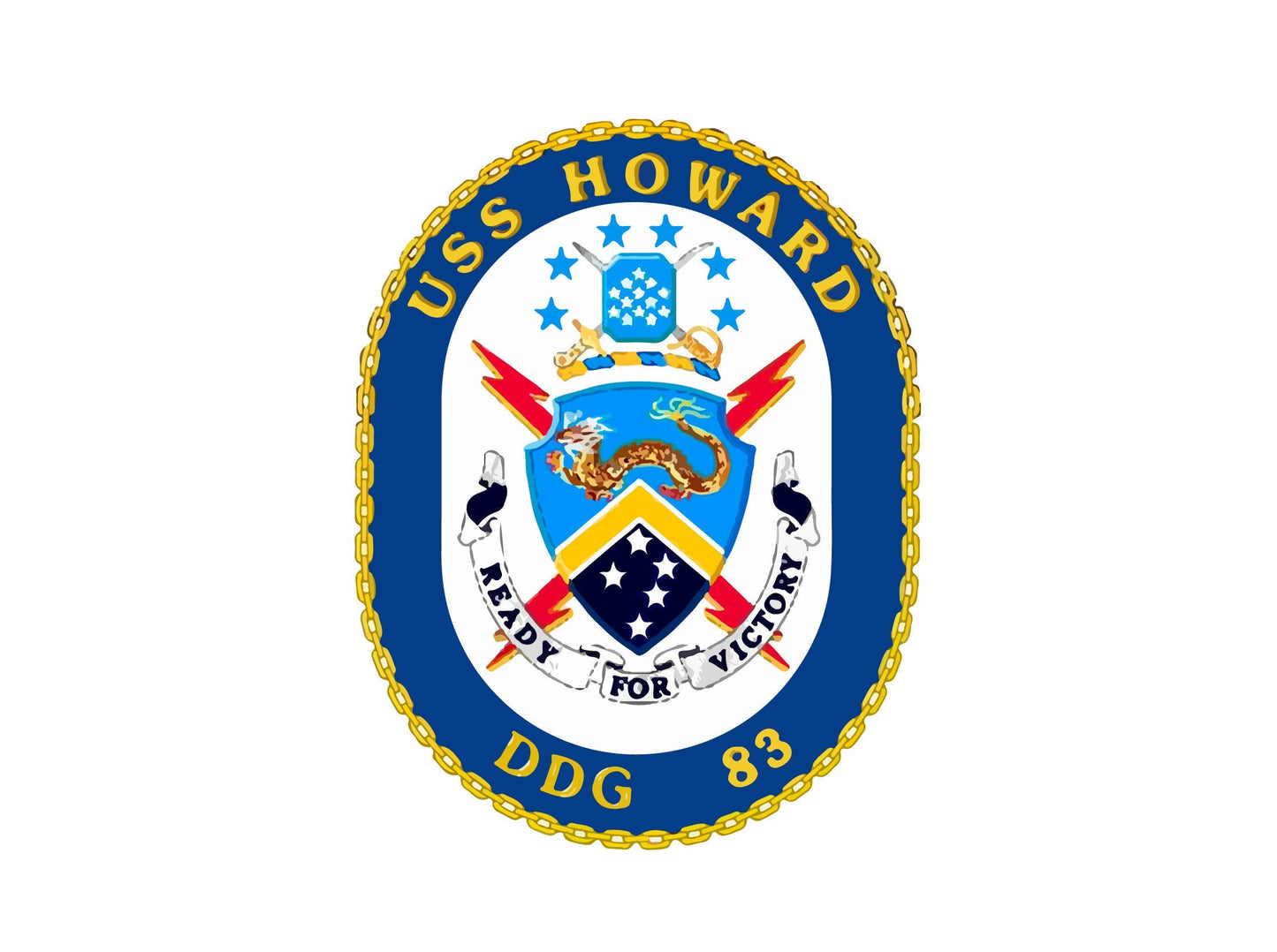 USS Howard DDG-83 Badge Sticker Decal Arleigh Burke Class Destroyer Car Sticker Bumper Sticker for Car Emblem
