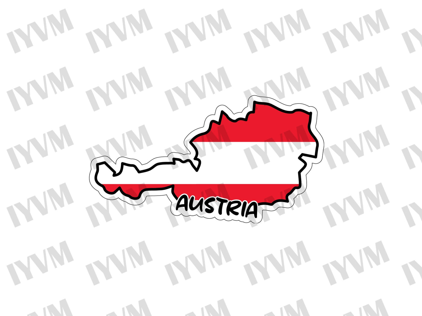 Austria Map Flag Sticker Decal / Vienna / Republic of Austria