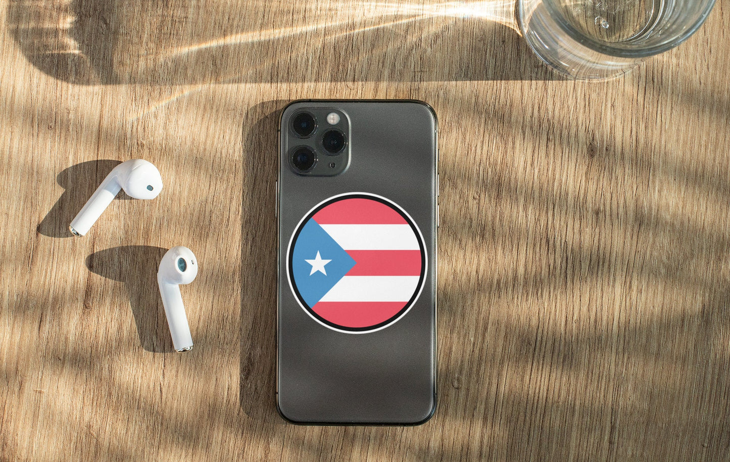 Puerto Rico Flag Circle Sticker Decal
