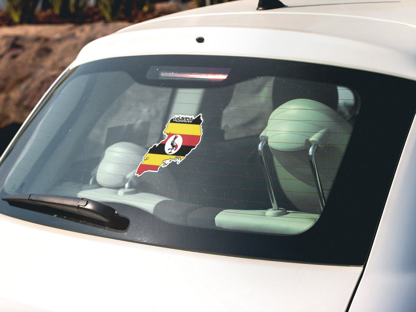 Uganda Map Flag Sticker Decal