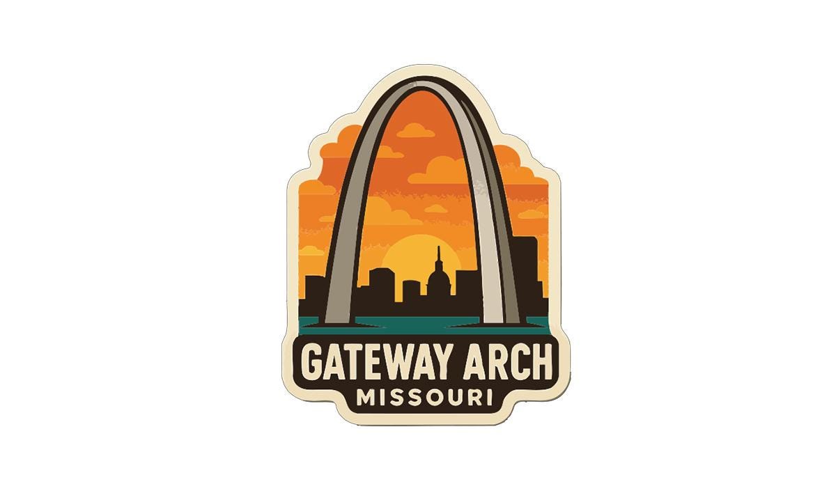 Gateway Arch Missouri Iron On Heat Transfer Vinyl HTV Die-Cut Symbolic Landmark