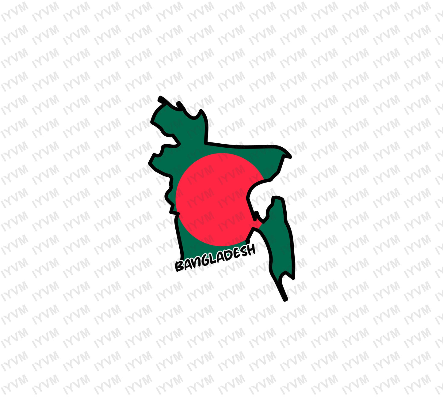 Bangladesh Map Iron On Heat Transfer Vinyl HTV / Dhaka / Joy Bangla / the People's Republic of Bangladesh Bangladeshi