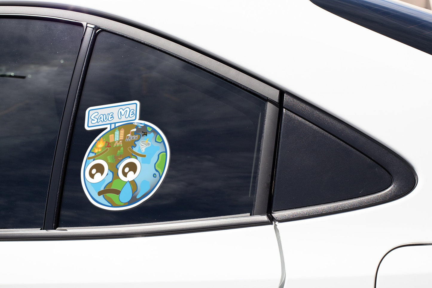 Save the Earth Sticker Decal Vinyl Go Green Decal End Climate Change Go Green Stop Global Warming
