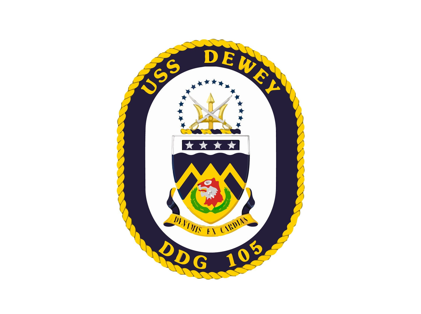 USS Dewey DDG-105 Badge Sticker Decal Arleigh Burke Class Destroyer Car Sticker Bumper Sticker for Car Emblem