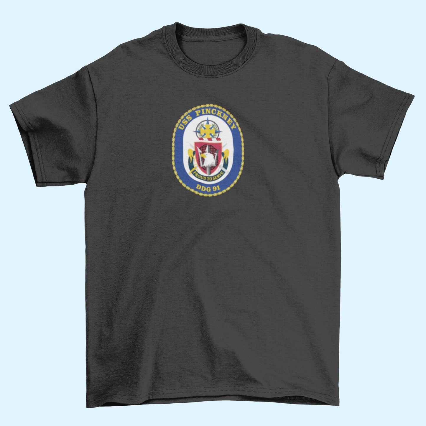 USS Pinckney DDG-91 Badge Iron On Heat Transfer Vinyl HTV Arleigh Burke Class Destroyer