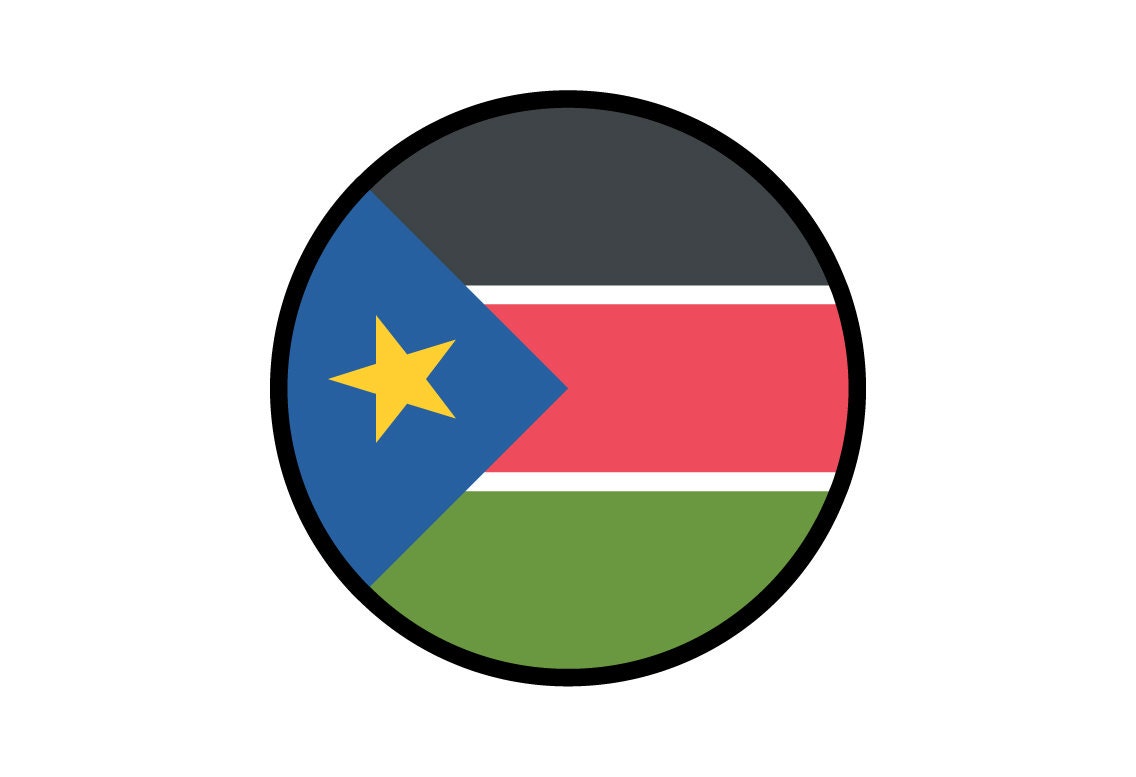 South Sudan Flag Circle Sticker Decal