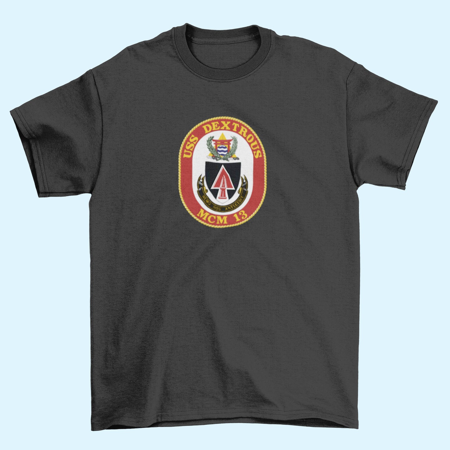 USS Dextrous MCM-13 Badge Iron On Heat Transfer Vinyl HTV Avenger Class Mine countermeasures ship