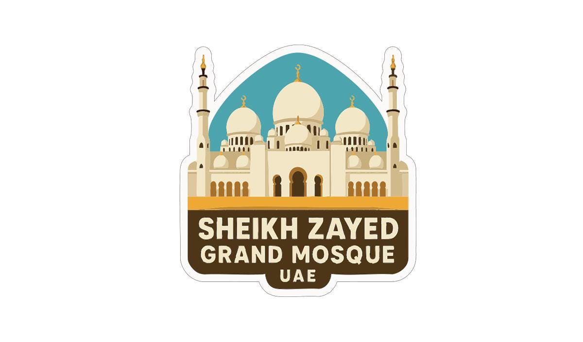 Sheikh Zayed Grand Mosque UAE Iron On Heat Transfer Vinyl HTV Die-Cut Symbolic