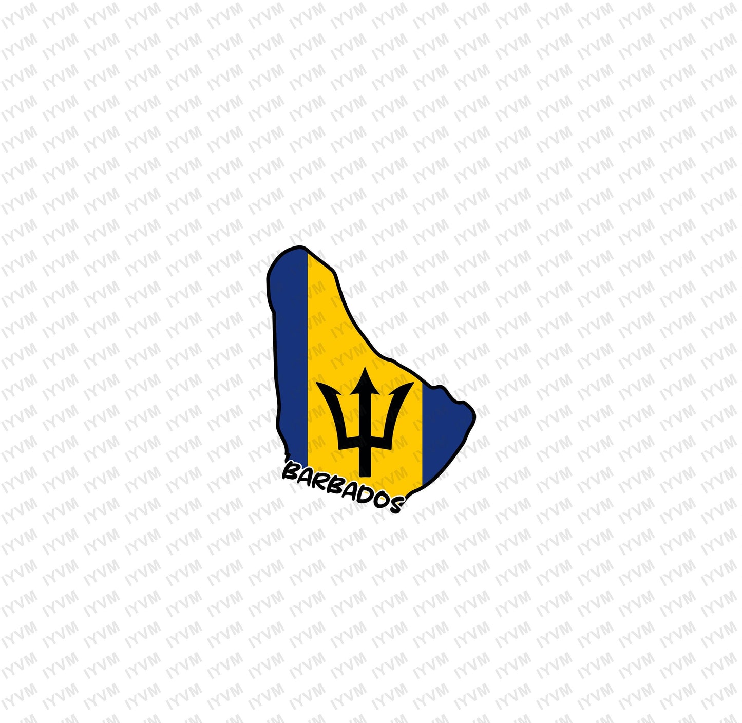 Barbados Map Iron On Heat Transfer Vinyl HTV / Bridgetown  / Pride and Industry / Barbadian Bajan