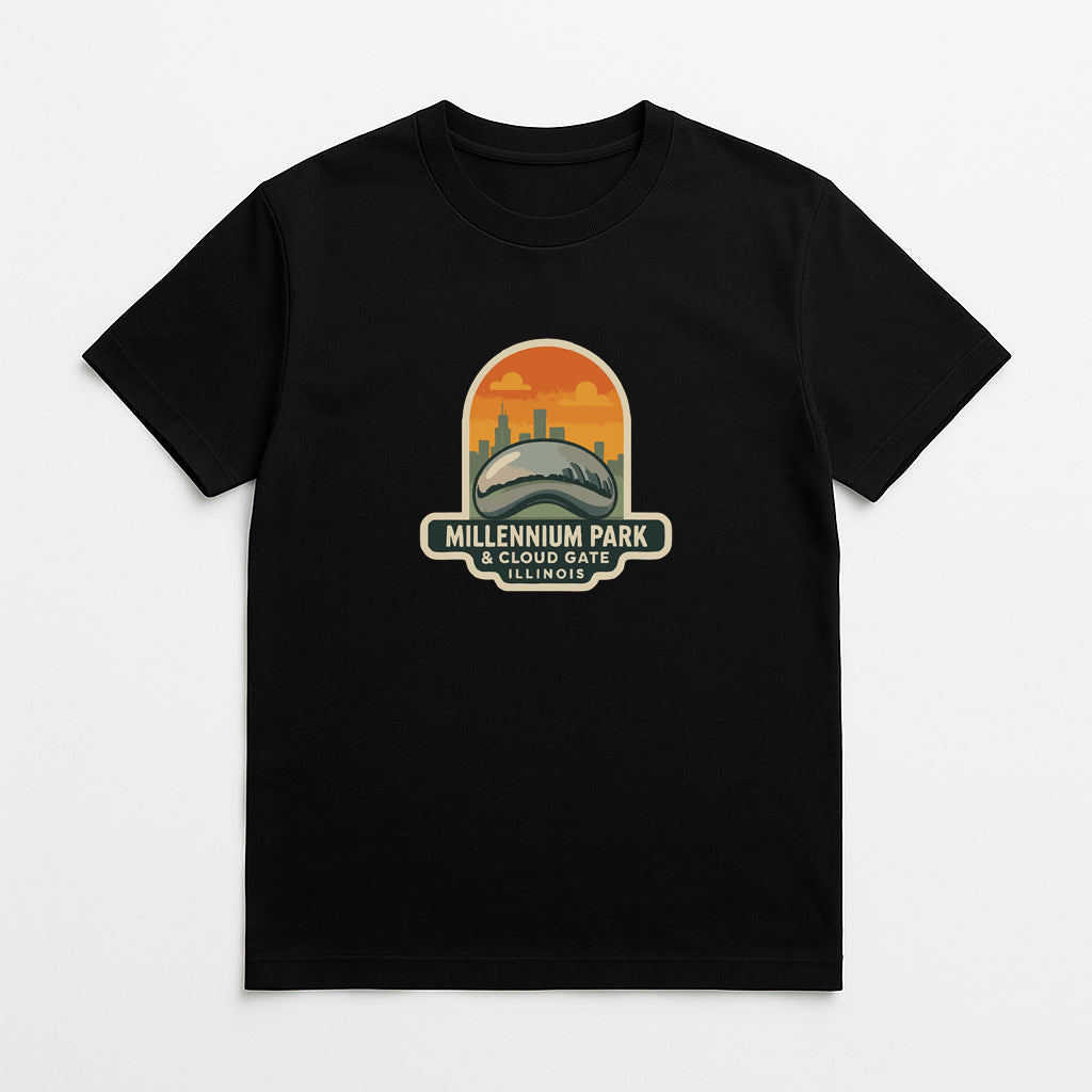 Millennium Park & Cloud Gate Bean Iron On Heat Transfer Vinyl HTV Symbolic