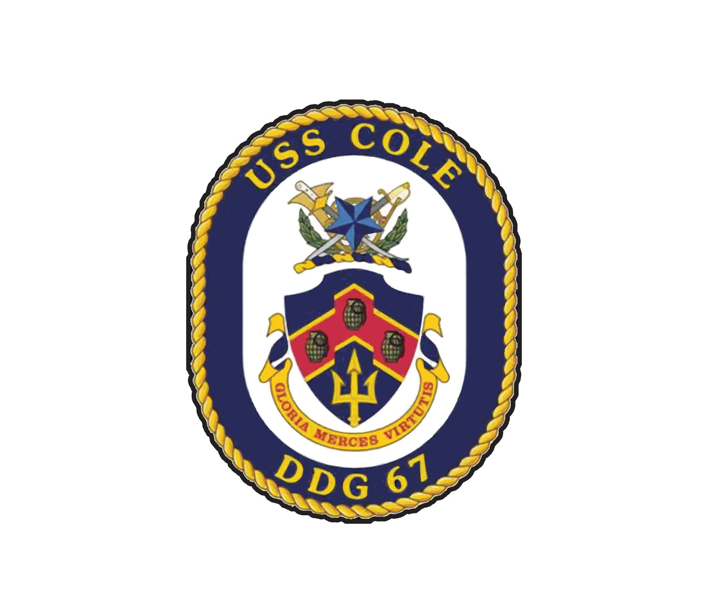 USS Cole DDG-67 Badge Sticker Decal Arleigh Burke Class Destroyer Car Sticker Bumper Sticker for Car Emblem