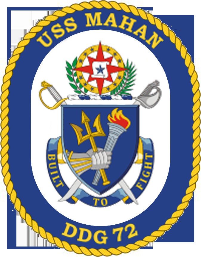 USS Mahan DDG-72 Badge Iron On Heat Transfer Vinyl HTV Arleigh Burke Class Destroyer