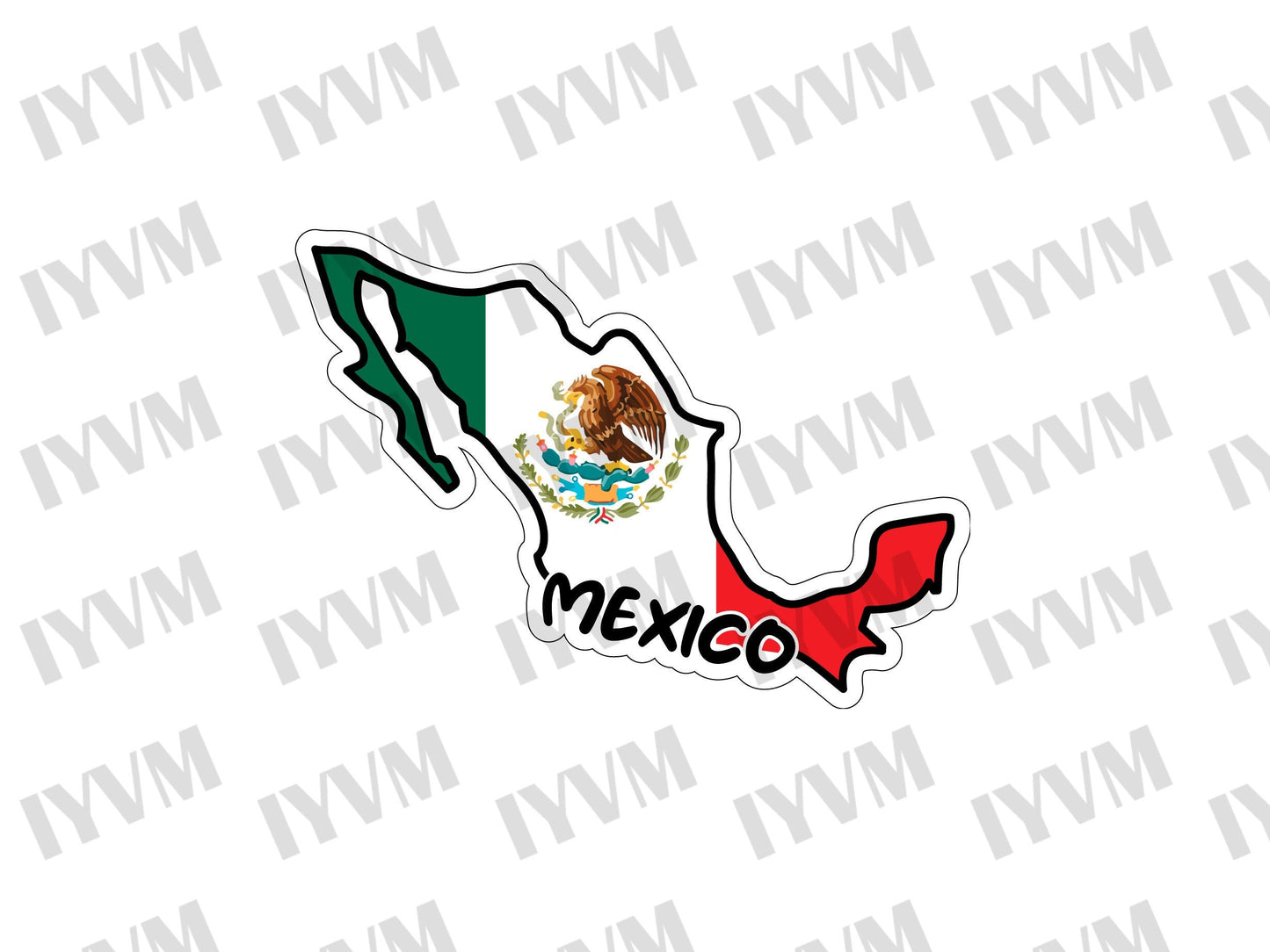 Mexico Map Flag Sticker Decal / United Mexican States / Estados Unidos Mexicanos / La Patria Es Primero / Mexico City
