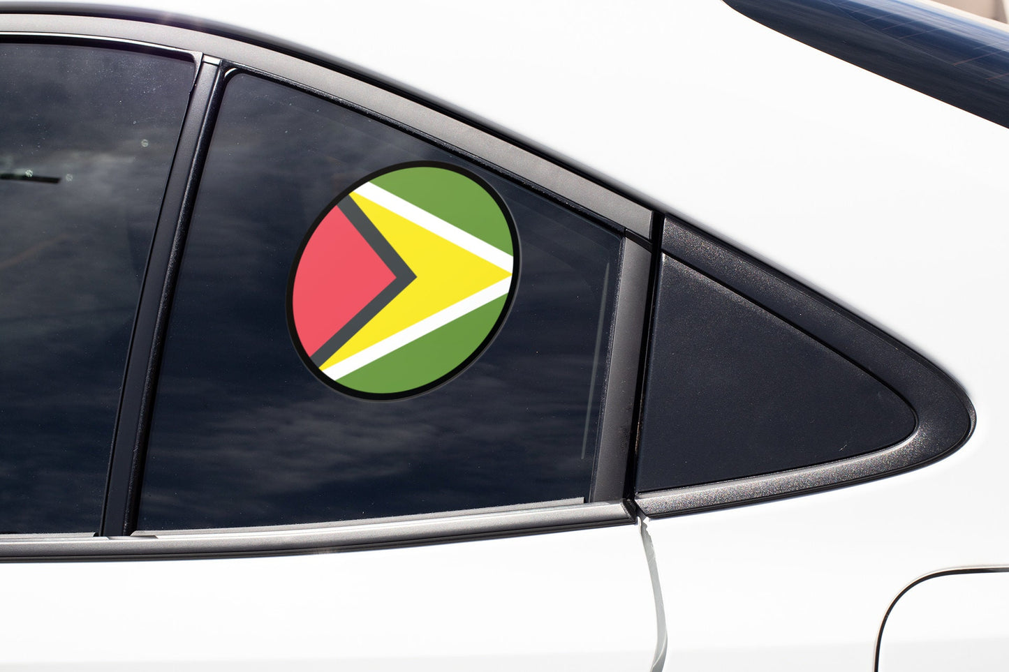 Guyana Flag Circle Sticker Decal