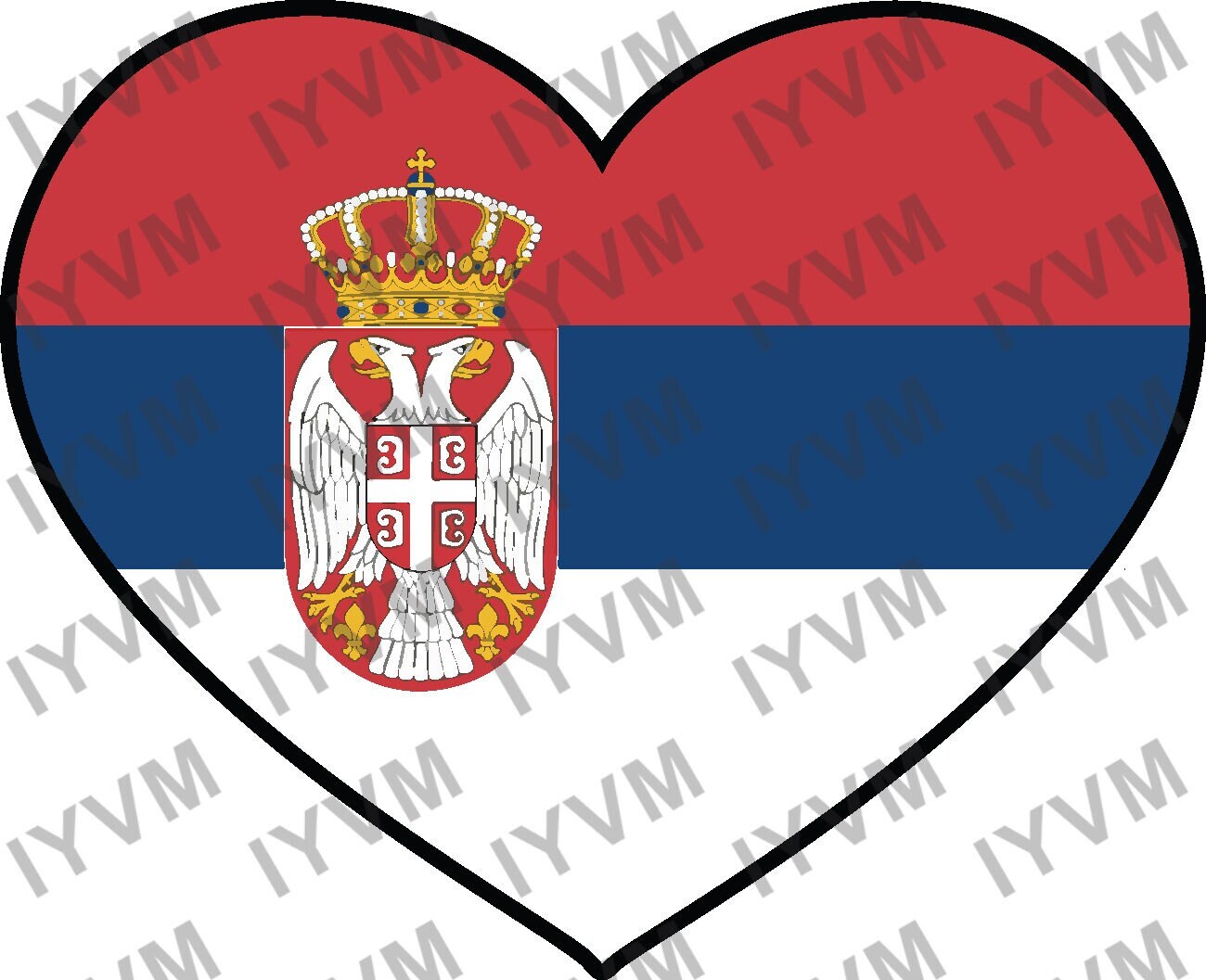 Serbia Flag Heart Sticker Decal / Republic of Serbia / Република Србија / Belgrade / Serbian /