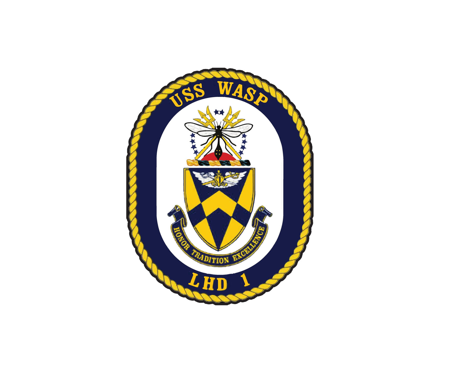USS Wasp LHD-1 Badge Sticker Decal Wasp Class Amphibious Assault Ship Car Sticker Bumper Sticker for Car Emblem