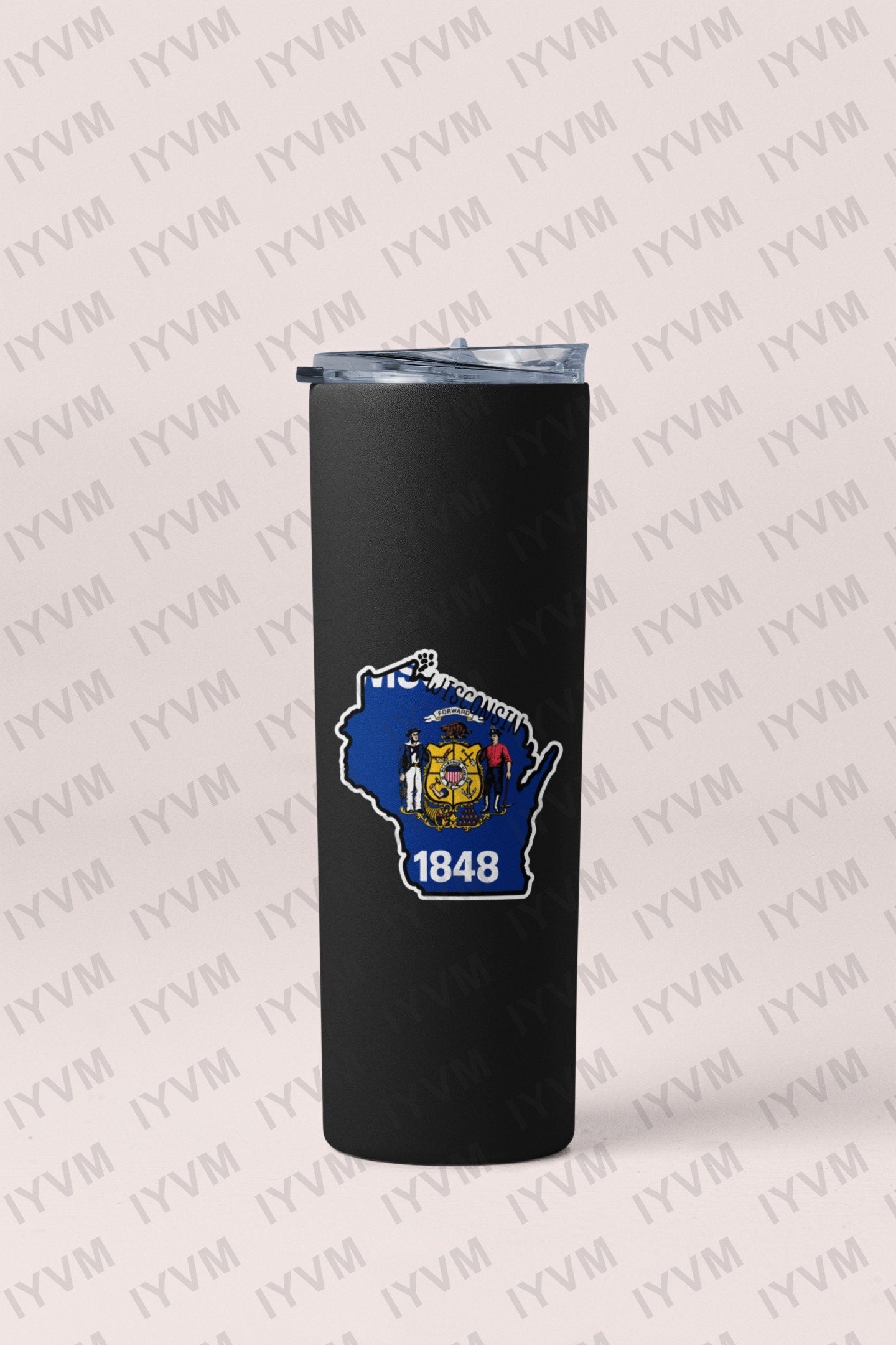 State of Wisconsin Map Flag Sticker Decal  USA Wisconsin State  Madison  The Badger State  America's Dairyland  The Mitten State /