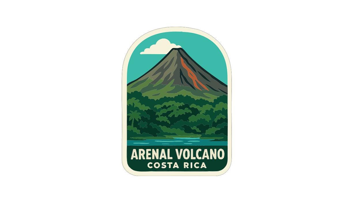 Arenal Volcano Costa Rica Iron On Heat Transfer Vinyl HTV Die-Cut Symbolic