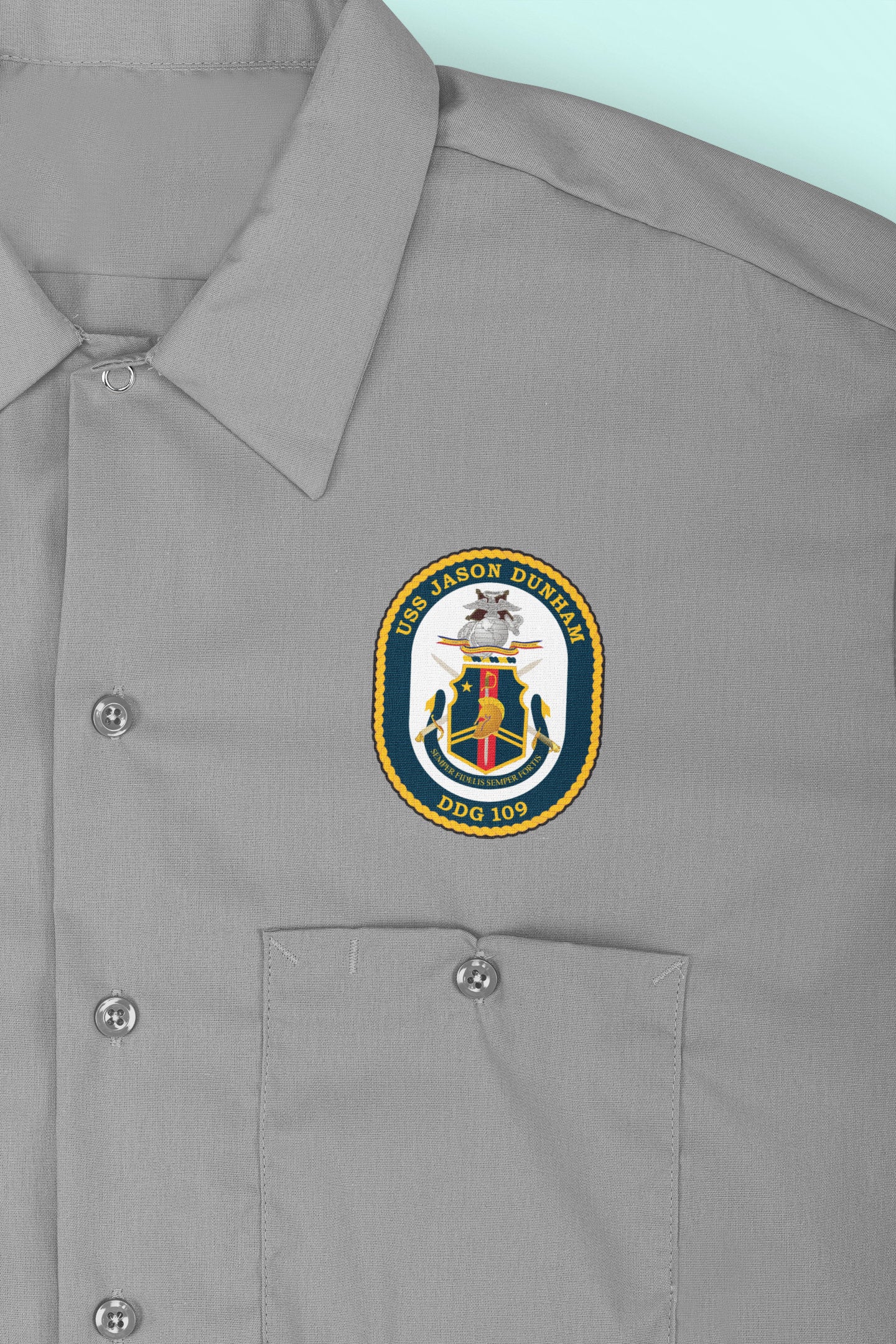 USS Jason Dunham DDG-109 Badge Iron On Heat Transfer Vinyl HTV Arleigh Burke Class Destroyer