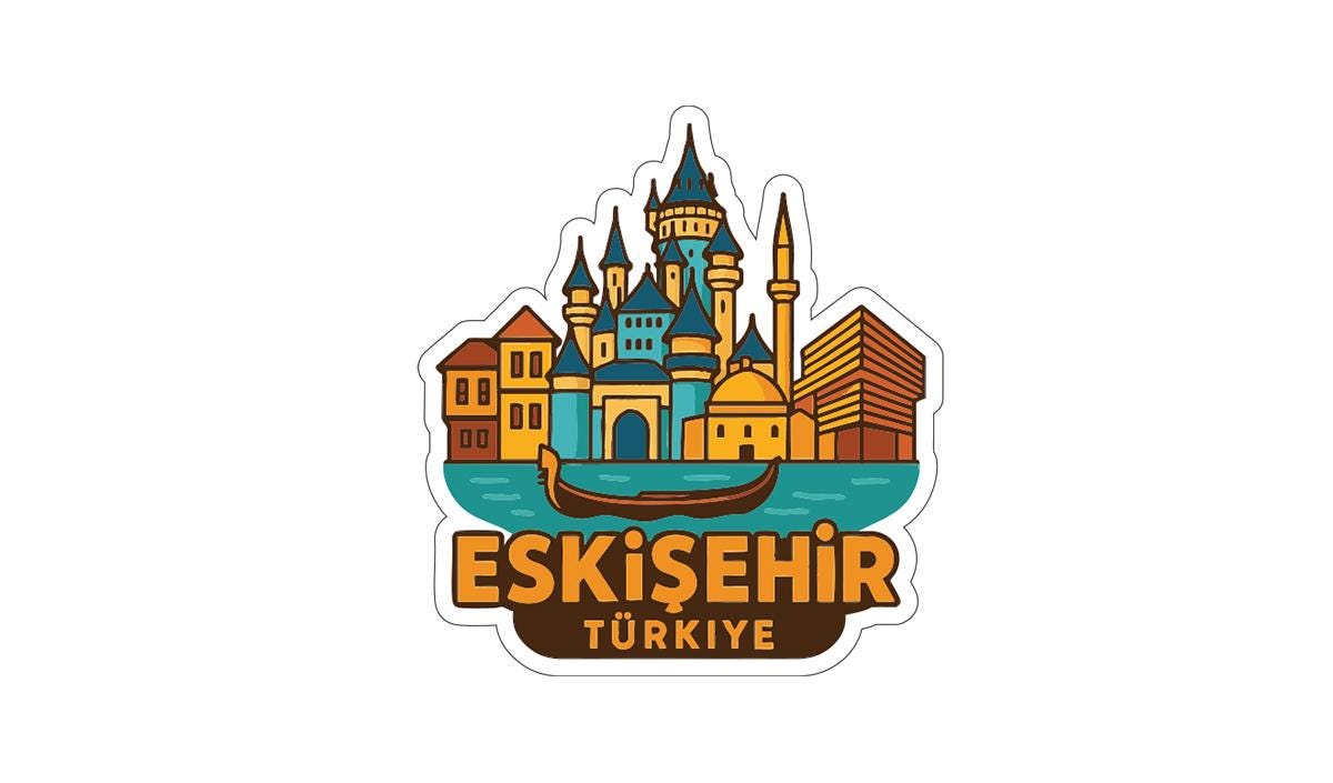 a stylized illustration of Istanbul, Turkey, with various landmarks and buildings depicted in a colorful and artistic manner.